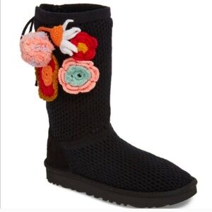UGG crotchet knit flower boots